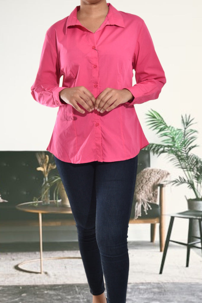 Ladies Long Sleeve Button Front Shirt - StylePhase SA