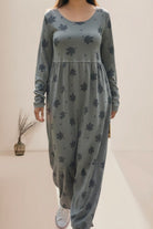 Ladies Long Sleeve Leaf Dress - StylePhase SA
