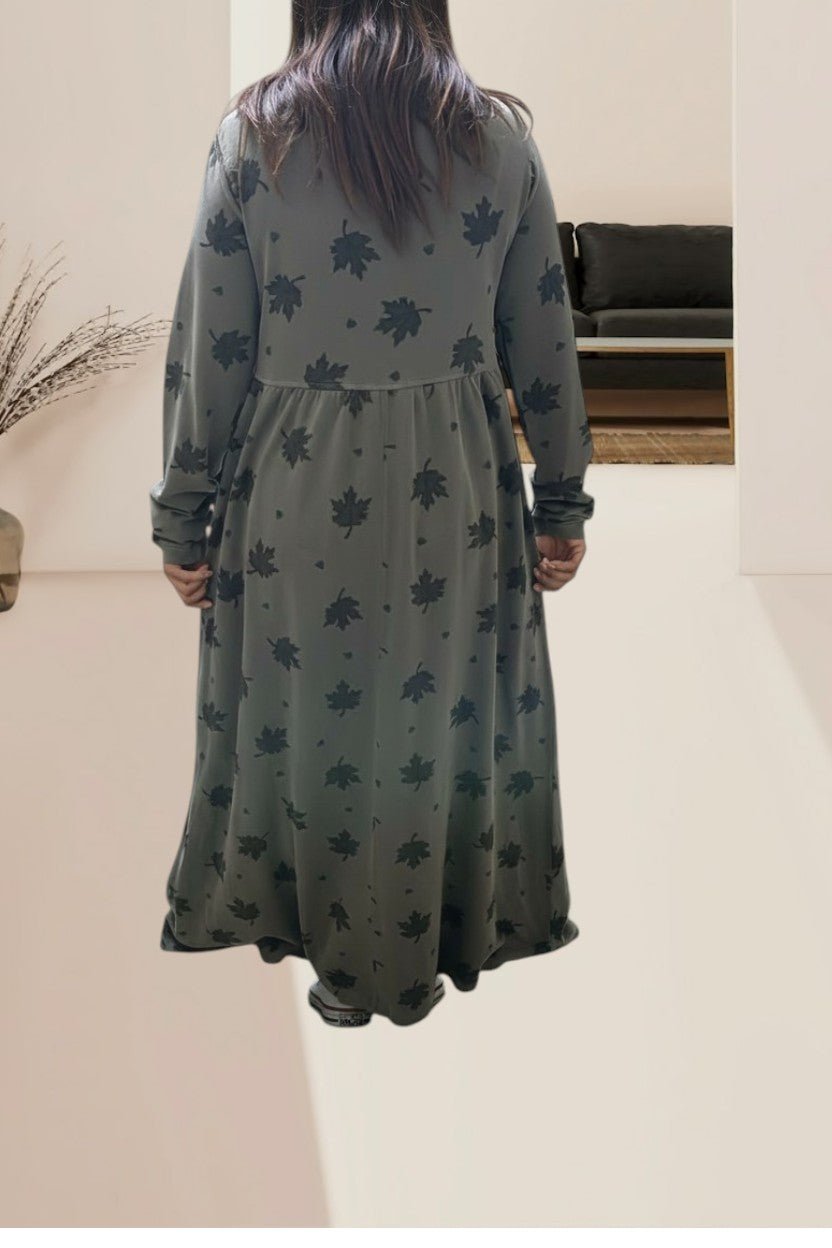 Ladies Long Sleeve Leaf Dress - StylePhase SA