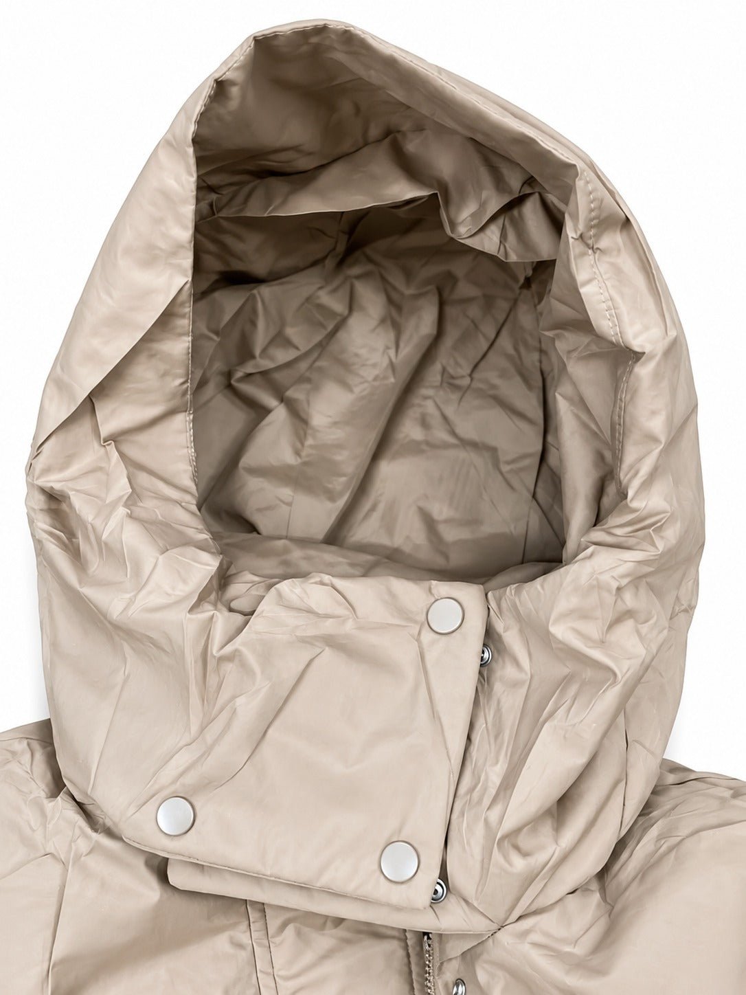 Ladies Longer Length Puff Hoody Jacket - Beige - StylePhase SA