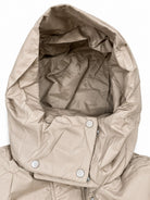 Ladies Longer Length Puff Hoody Jacket - Beige - StylePhase SA