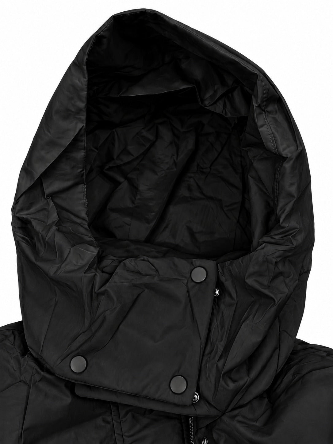 Ladies Longer Length Puff Hoody Jacket - Black - StylePhase SA