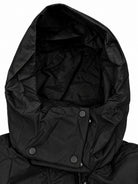 Ladies Longer Length Puff Hoody Jacket - Black - StylePhase SA