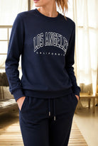 Ladies Los Angeles Printed Top - Navy - StylePhase SA