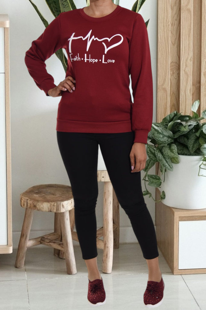 Ladies Love Maroon Sweater - StylePhase SA