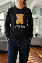 Ladies Lover Bear Fleece Top - Black - StylePhase SA