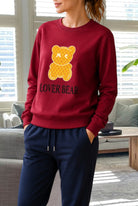 Ladies Lover Bear Fleece Top - Maroon - StylePhase SA