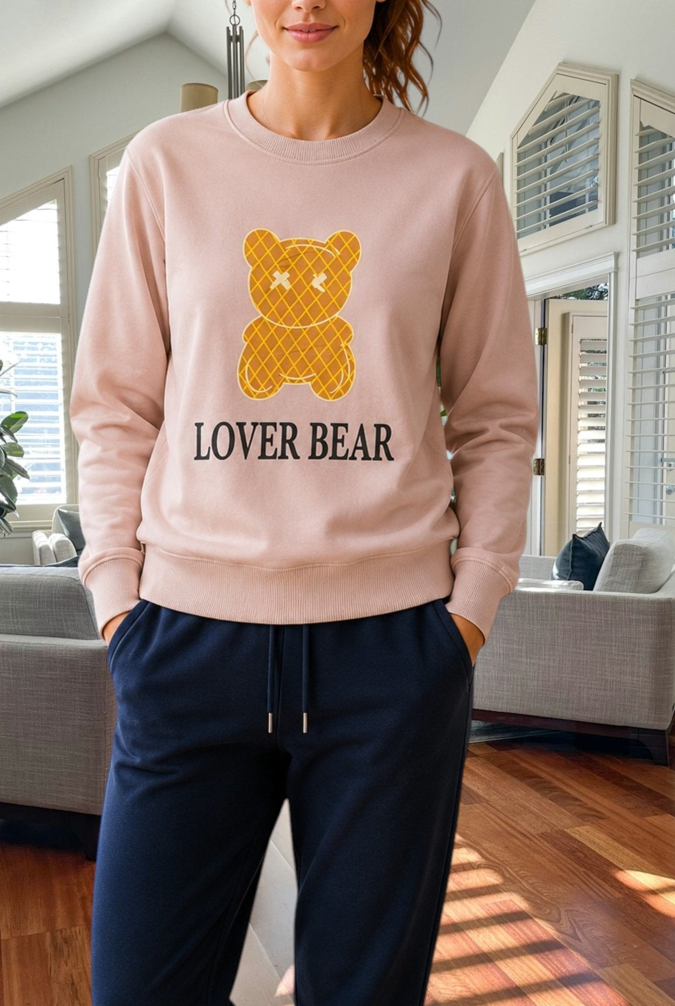 Ladies Lover Bear Fleece Top - Pink - StylePhase SA