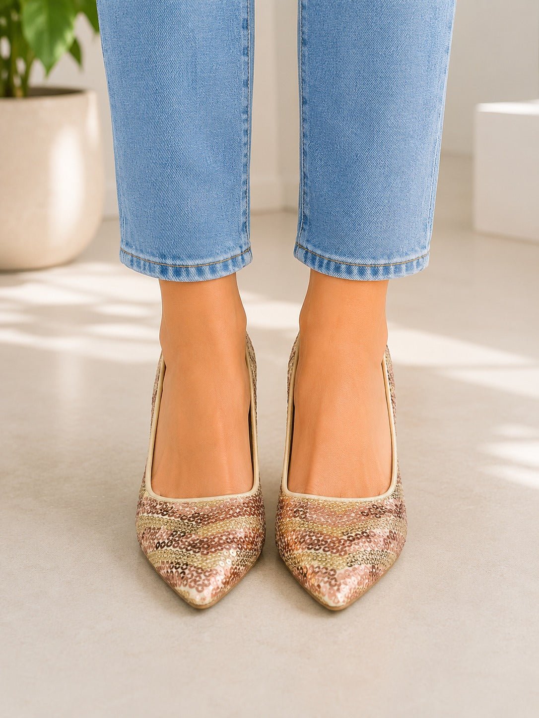 Ladies Lysa Gold Heels - StylePhase SA