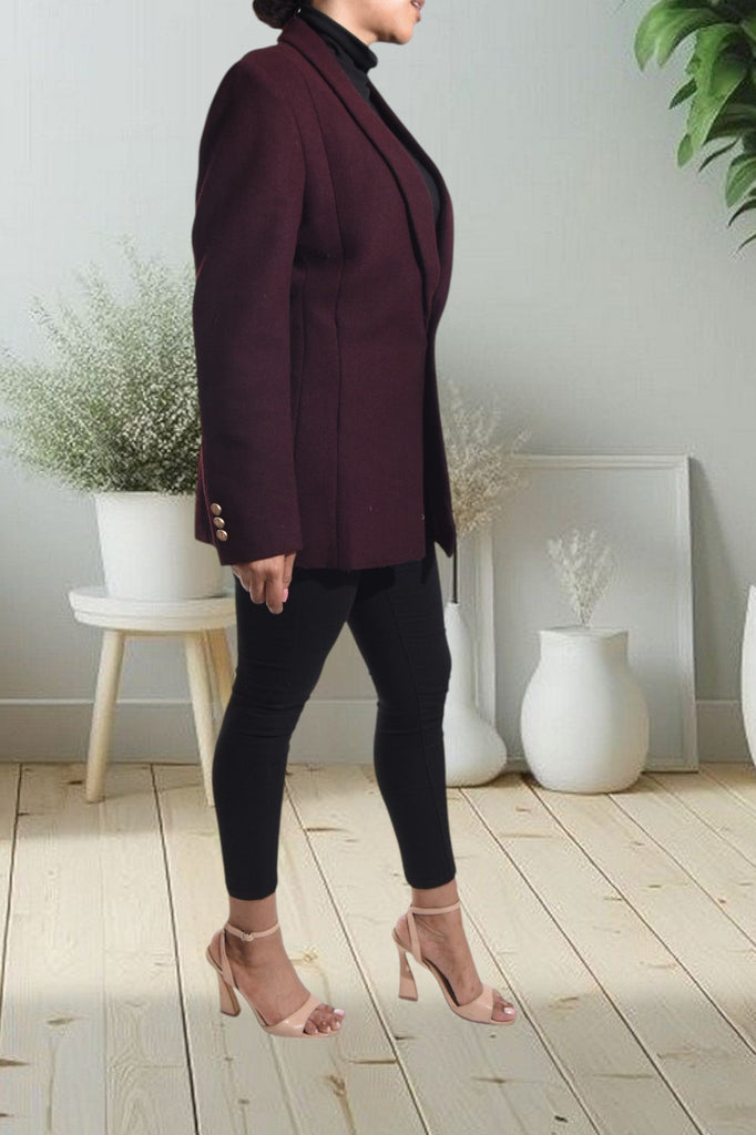 Ladies Maroon Blazer Coat - StylePhase SA