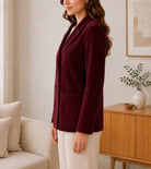Ladies Maroon Corduroy Jacket - StylePhase SA