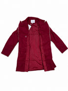 Ladies Maroon Double-Breasted Tailored Longline Coat - StylePhase SA