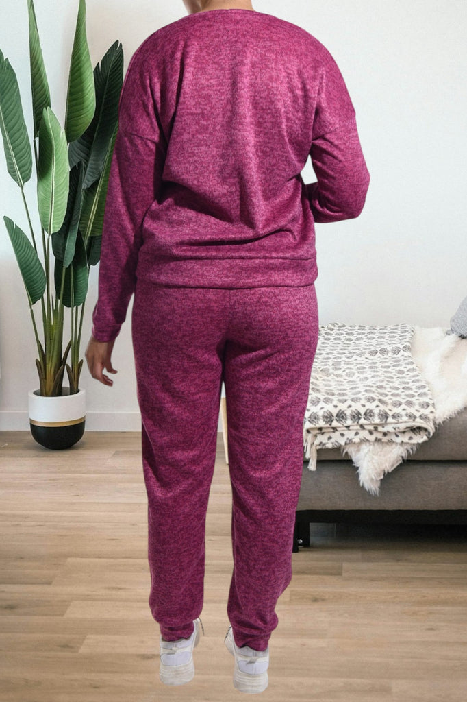 Ladies Maroon Faith Printed Two Piece Set - StylePhase SA