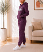 Ladies Maroon Fleece Hoody Tracksuit Set - California - StylePhase SA