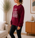 Ladies Maroon Fleece Sweater - I'm Very Expensive - StylePhase SA