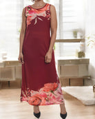 Ladies Maroon Flower Bodycon Dress - StylePhase SA
