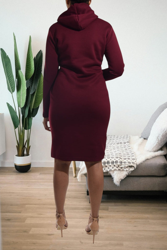Ladies Maroon Hoody Dress - StylePhase SA
