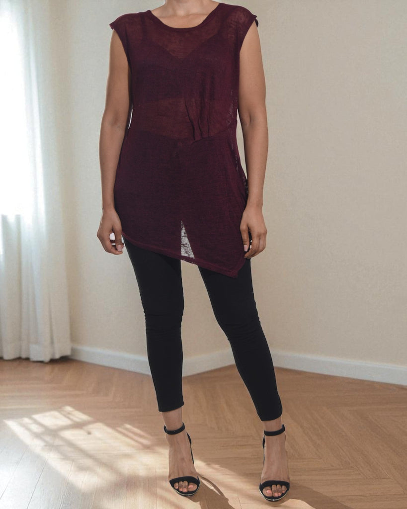 Ladies Maroon Knit Top - StylePhase SA