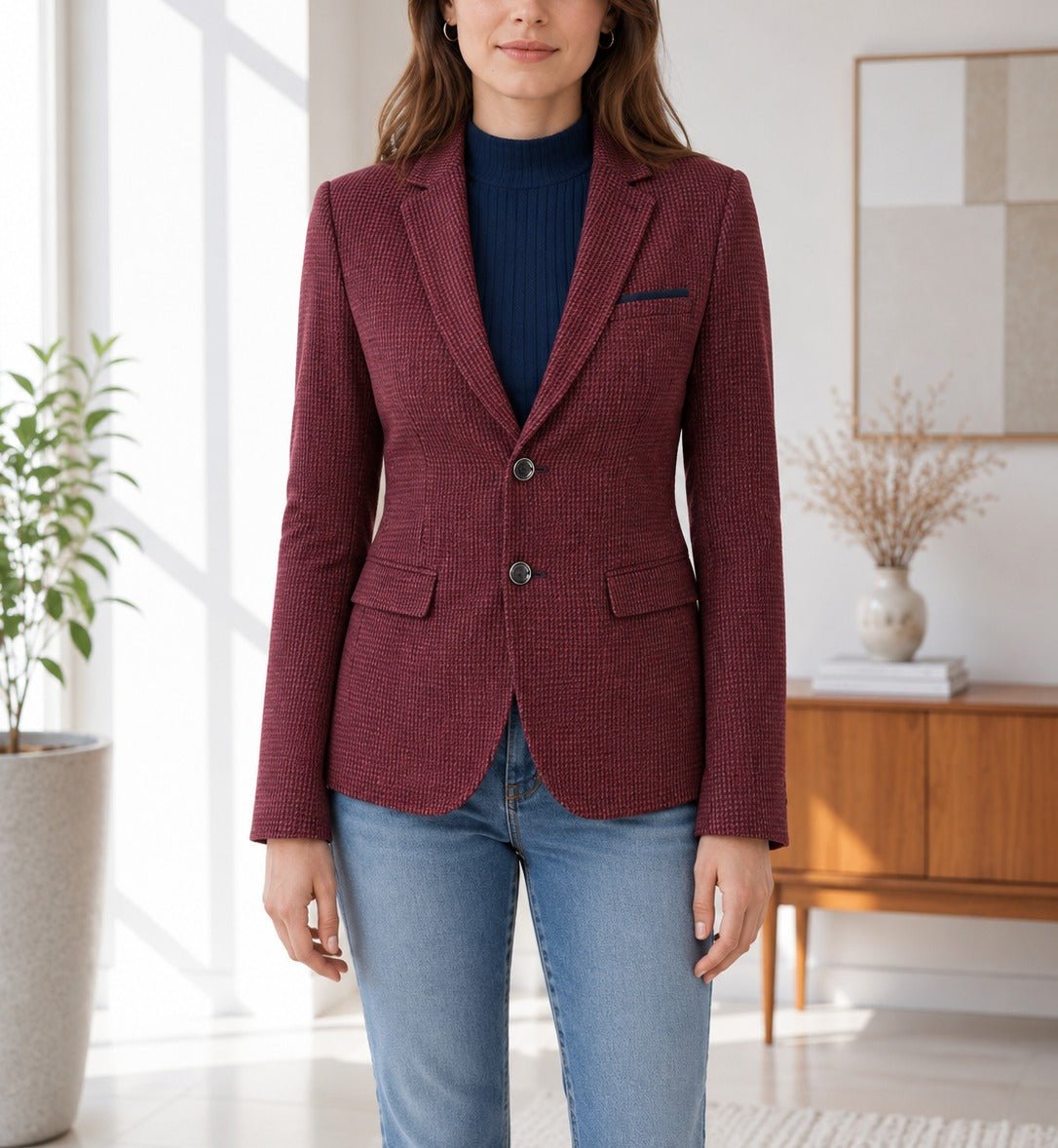 Ladies Maroon Lined Blazer - StylePhase SA