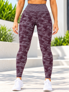 Maroon marl gym leggings back view