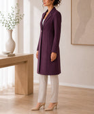 Ladies Maroon Melton Open Coat - StylePhase SA