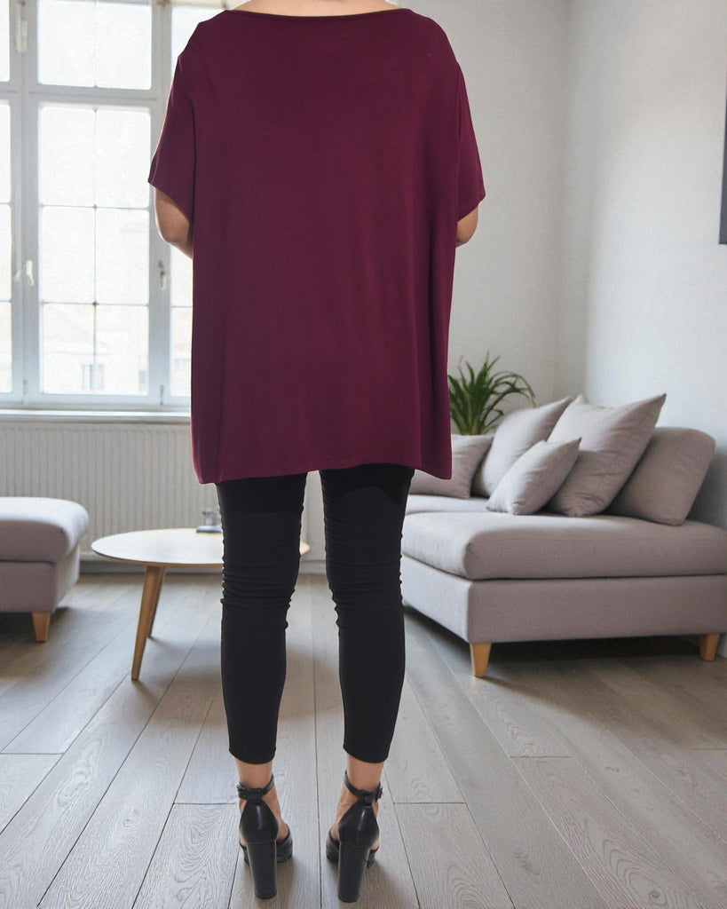 Ladies Maroon Pattern Blouse - StylePhase SA