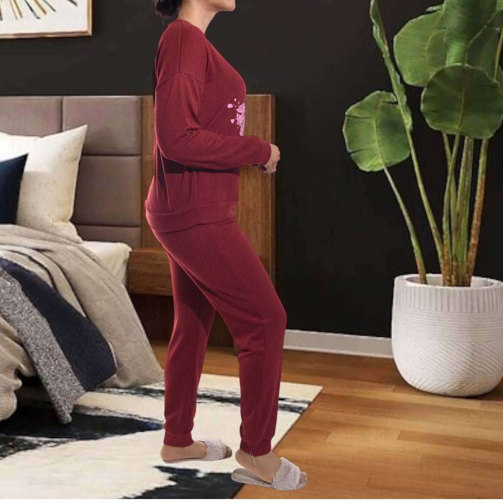 Ladies Maroon Perfume Pj Set - StylePhase SA