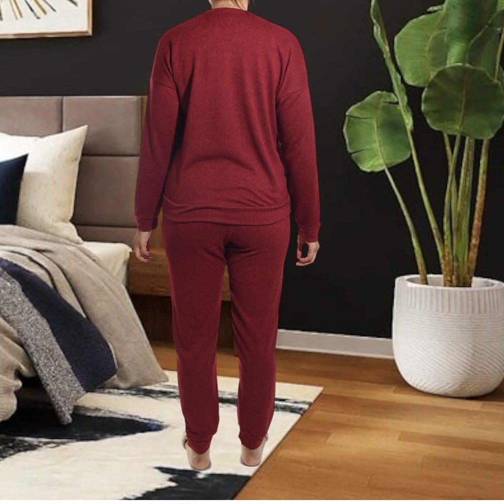 Ladies Maroon Perfume Pj Set - StylePhase SA