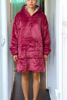 Ladies Maroon Plush Sleep Shirt - StylePhase SA