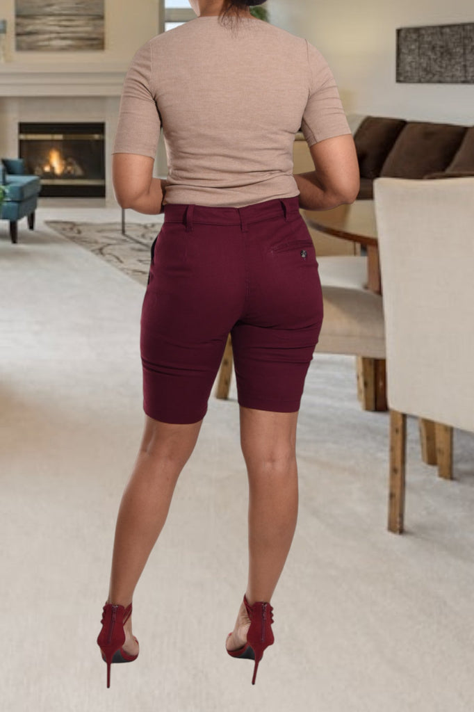 Ladies Maroon Pocket Shorts - StylePhase SA