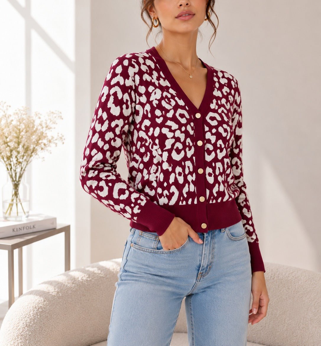 Ladies Maroon Printed Jersey Top - New Feeling - StylePhase SA