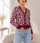 Ladies Maroon Printed Jersey Top - New Feeling - StylePhase SA