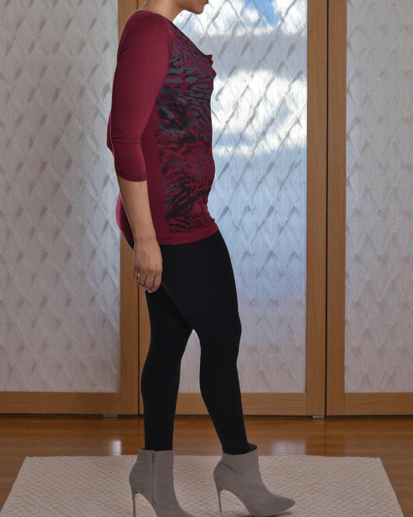 Ladies Maroon Printed Top - StylePhase SA