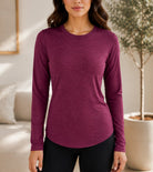 Ladies Maroon Rib Long Sleeve Top - StylePhase SA