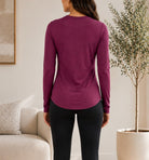Ladies Maroon Rib Long Sleeve Top - StylePhase SA