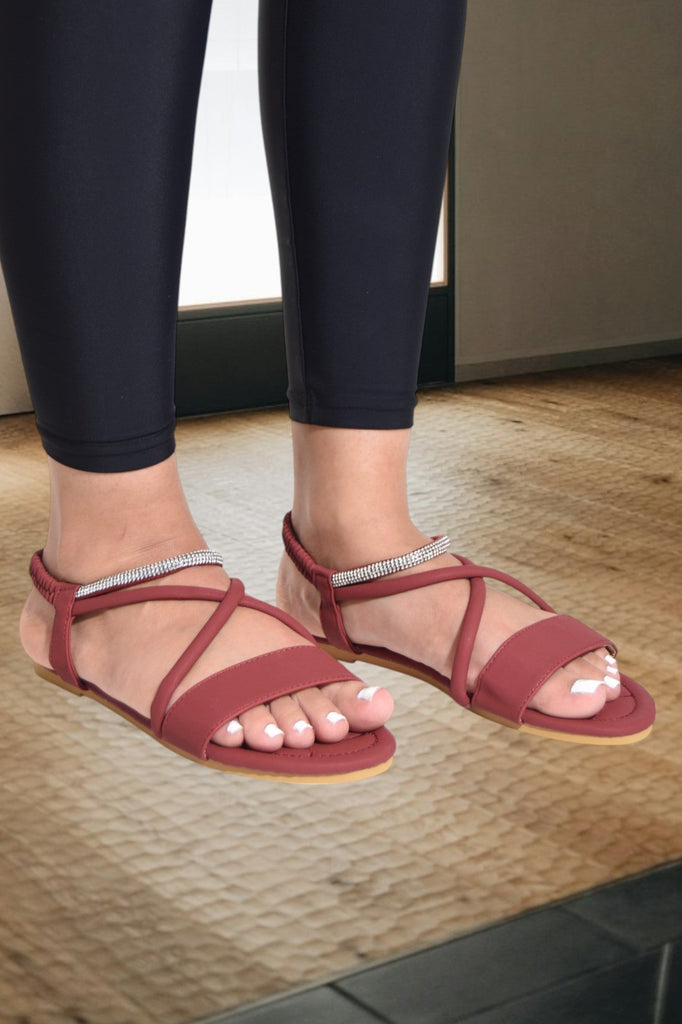 Ladies Maroon Sandal - StylePhase SA