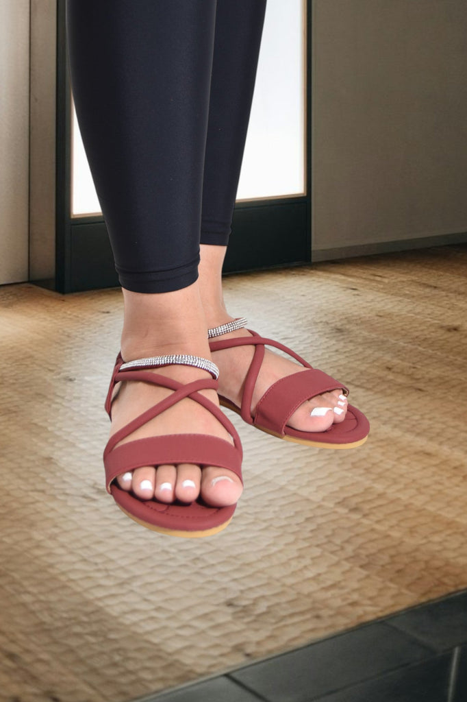 Ladies Maroon Sandal - StylePhase SA