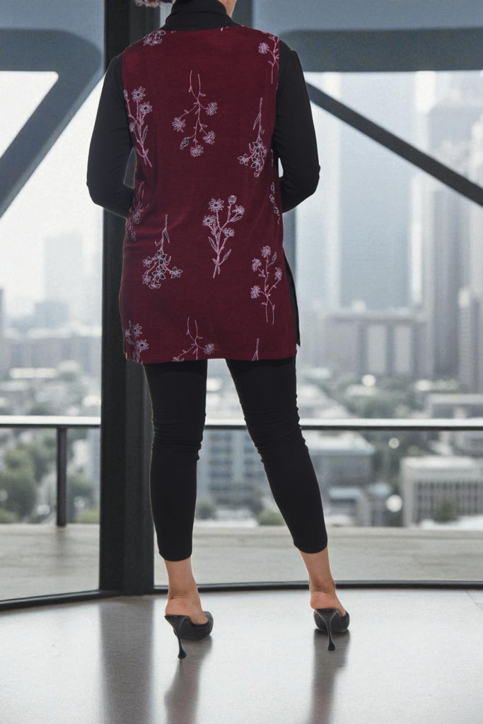 Ladies Maroon Sleeveless Gilet - StylePhase SA