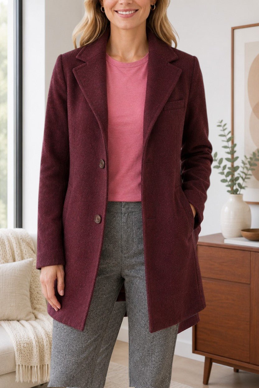 Ladies Maroon Slim Fit Blazer - StylePhase SA