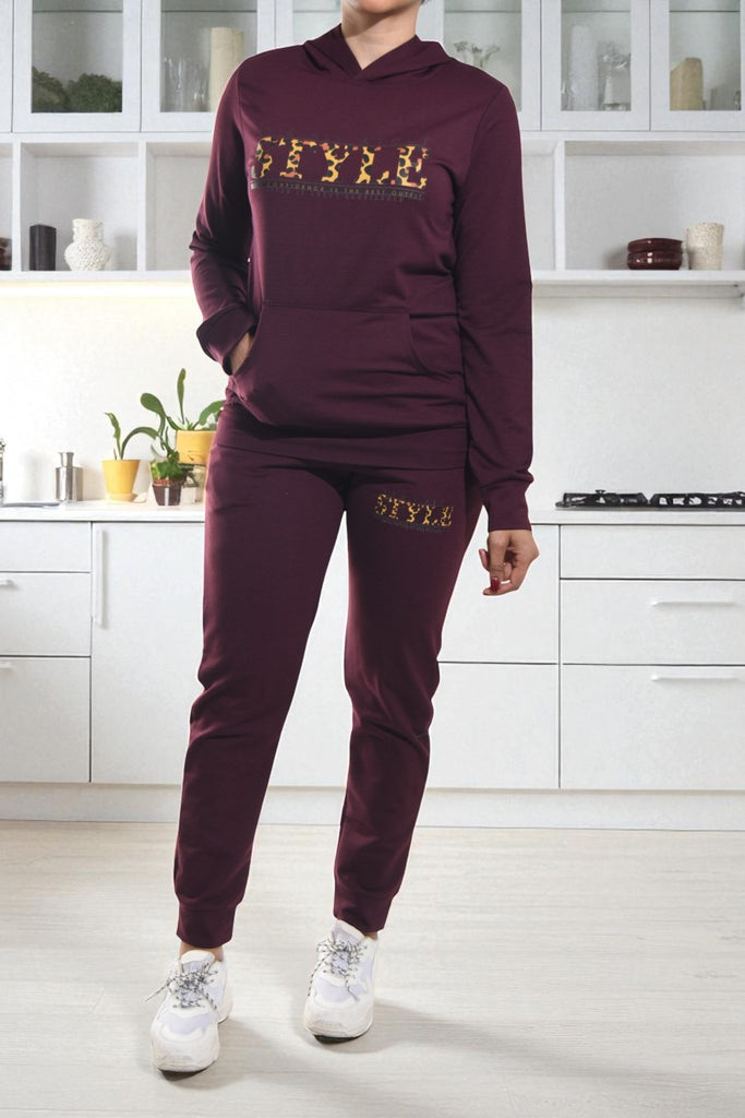 Ladies Maroon Tracksuit Set - Style - StylePhase SA