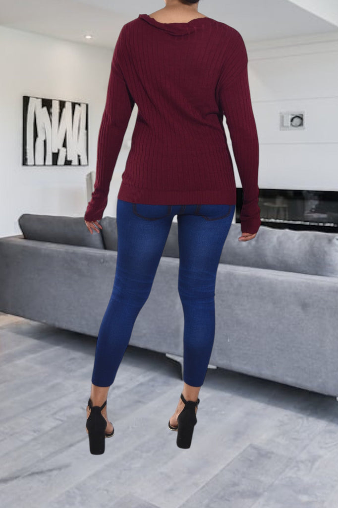 Ladies Maroon V Neck Jersey - StylePhase SA