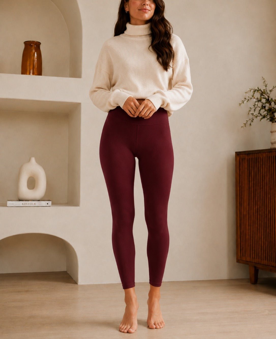 Ladies Maroon Velour Tights - StylePhase SA