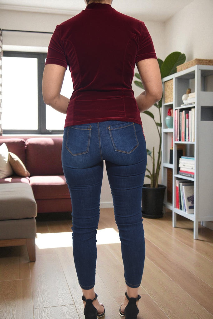 Ladies Maroon Velour Top - StylePhase SA