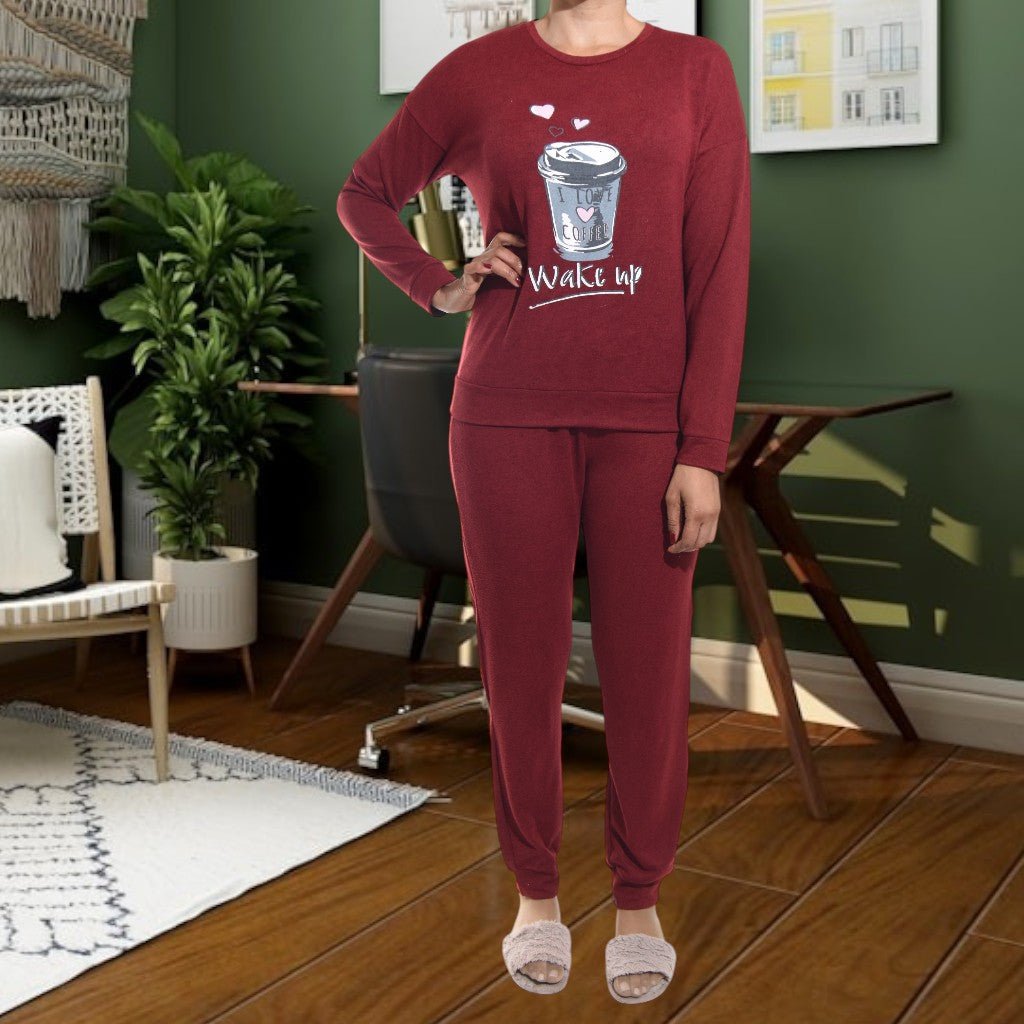 Ladies Maroon Wake Up Pj Set - StylePhase SA