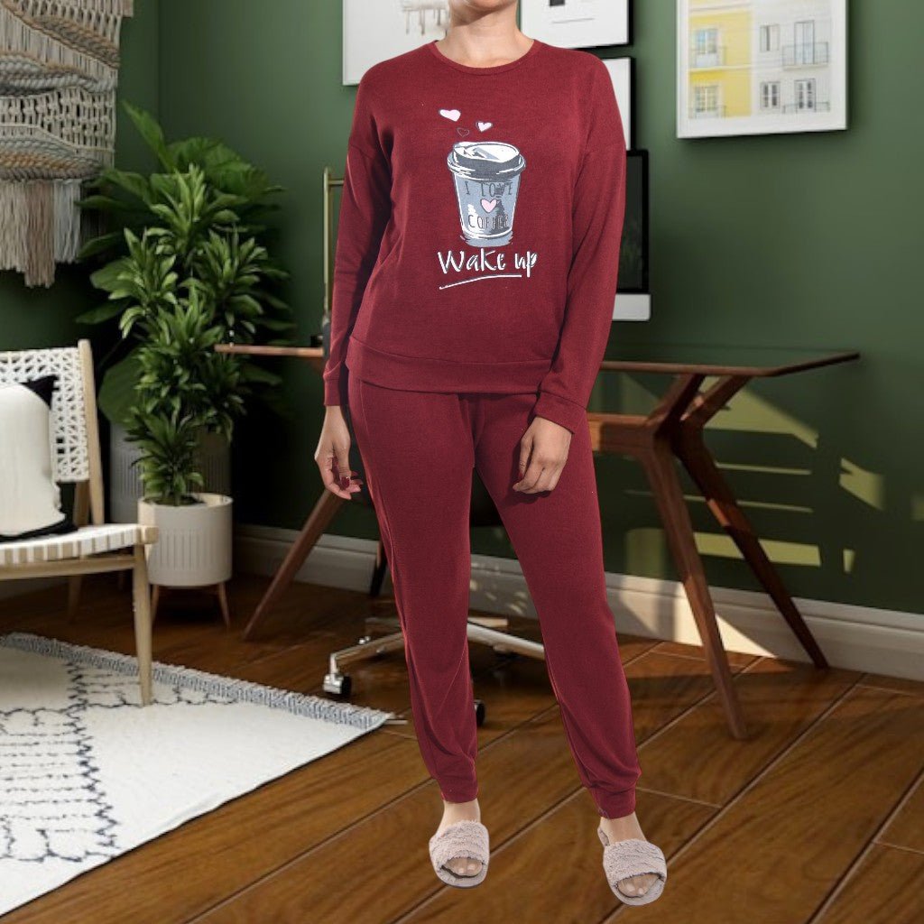 Ladies Maroon Wake Up Pj Set - StylePhase SA
