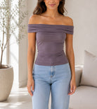 Ladies Mauve Off Shoulder New Feeling Top - StylePhase SA