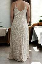Ladies Maxi Pleated Pocket Dress - Cream Floral - StylePhase SA