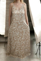 Ladies Maxi Pleated Pocket Dress - Cream Floral - StylePhase SA