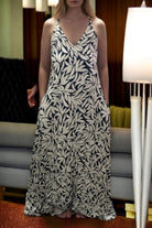 Ladies Maxi Pleated Pocket Dress - Leaves Printed - StylePhase SA