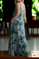 Ladies Maxi Pleated Pocket Dress - Olive Floral - StylePhase SA